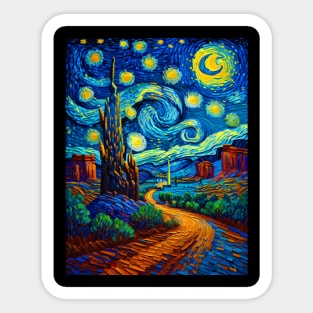 Monument Valley in starry night Sticker